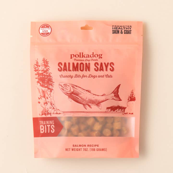 Pet Palette Distribution - Wholesale Pet Treats - Dog - Polkadog Salmon Says Training Bits Crunchy Dog & Cat Treats