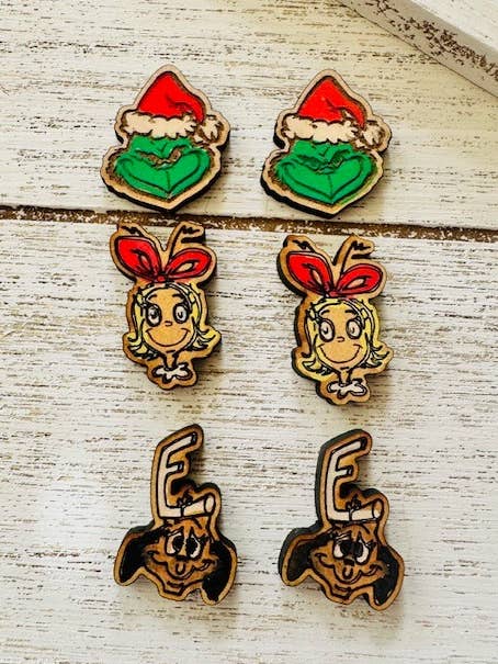 Mean Green Weihnachts-Ohrringe für den Großhandel von MelRae Design