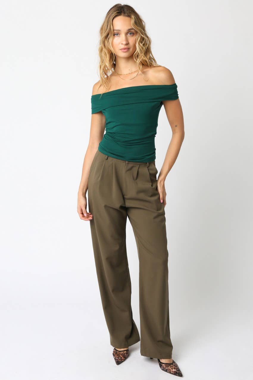 Olivaceous - Wholesale Knit Top - Women's - Leslie Off Shoulder Top22