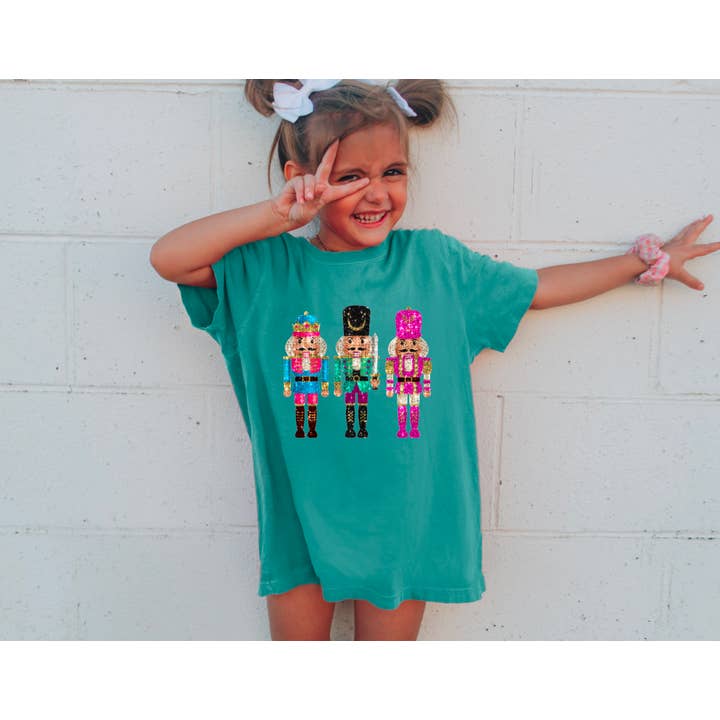 Gia Gifts Boutique - Wholesale Screen Printed T-Shirt - Kids - YOUTH Preppy Faux Sequins Comfort Colors Tee0