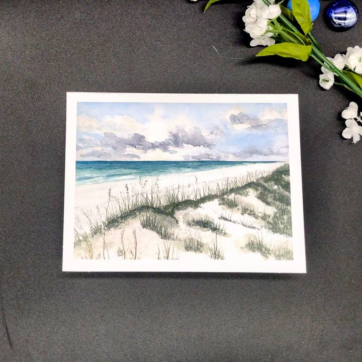 Kathryn Paul Fine Art - Wholesale Stationery/Notecard Set - Coastal Watercolor Notecard Set: Beach Scene Art Cards1