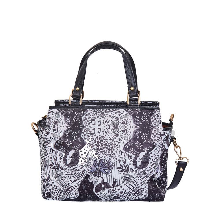 Printed Nylon Fabric Ladies Top Handle Satchel Crossbody Bag for wholesale by Sishka Ltd