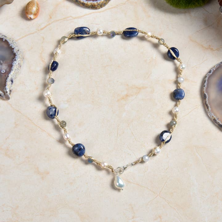 IST Jewelry - Wholesale Choker/Collar - Gemstones Cultured Pearl Twist Knot Choker/Bracelet