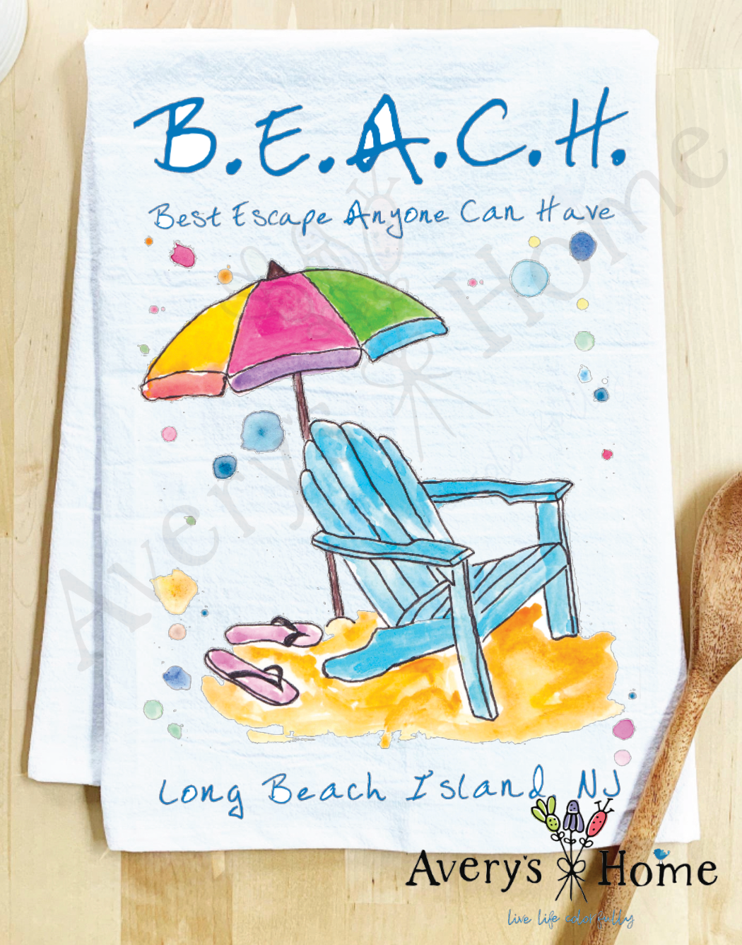 Avery's Home - Wholesale Tea Towel - Beach Vacation Souvenir Customizable Tea Towel7