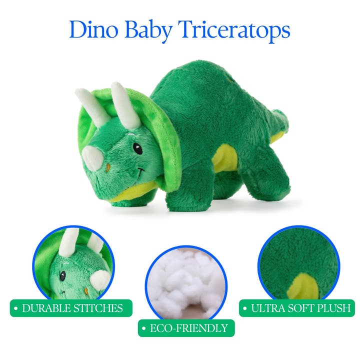 The Petting Zoo – wholesale Fyllda/plyschleksaker - Barn och baby – 28 cm baby-dinosaurie triceratops9