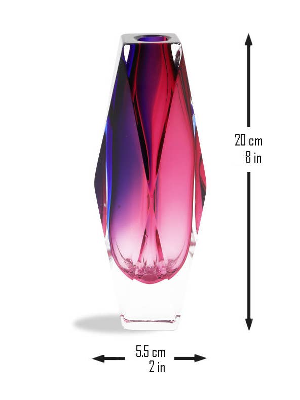 Cobalt+Ruby SAN MARCO Murano Glass Vase per la vendita all'ingrosso da parte di ALESSANDRO MANDRUZZATO TM