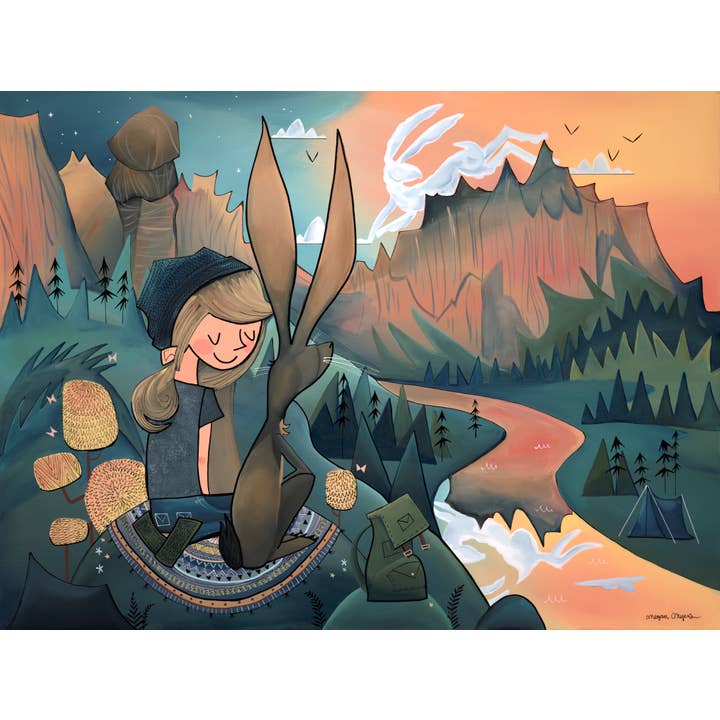 Fine Art Print - Girl Hare Smith Rock (Design 33) for wholesale by Megan Marie Myers Art