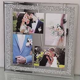 Silver Mirrored Crystal Diamante Picture Frame 6x4” for wholesale by DEENZ