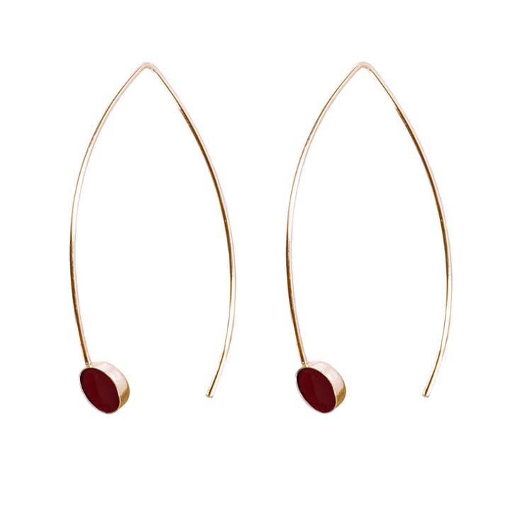 Orecchini a cerchio con granato marquise per la vendita all'ingrosso da parte di sable jewelry