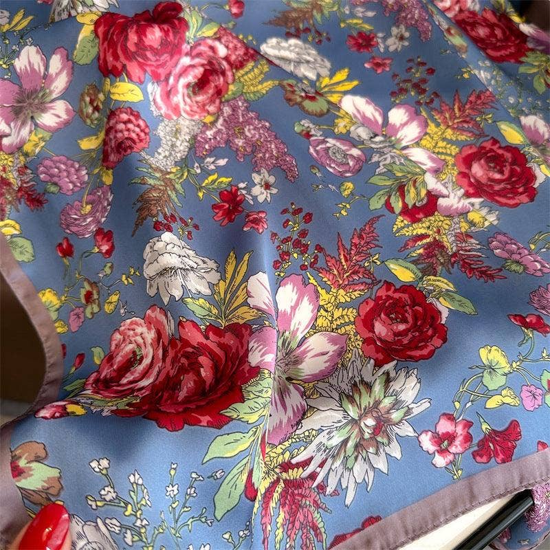 SueSilkHK – wholesale Halsduk - Dam – Fransk rosmönster 70 cm fyrkantig halsduk, silkestrukturerad halsduk, solskyddande satinhalsduk, halsduk, satinsjal, gåva8