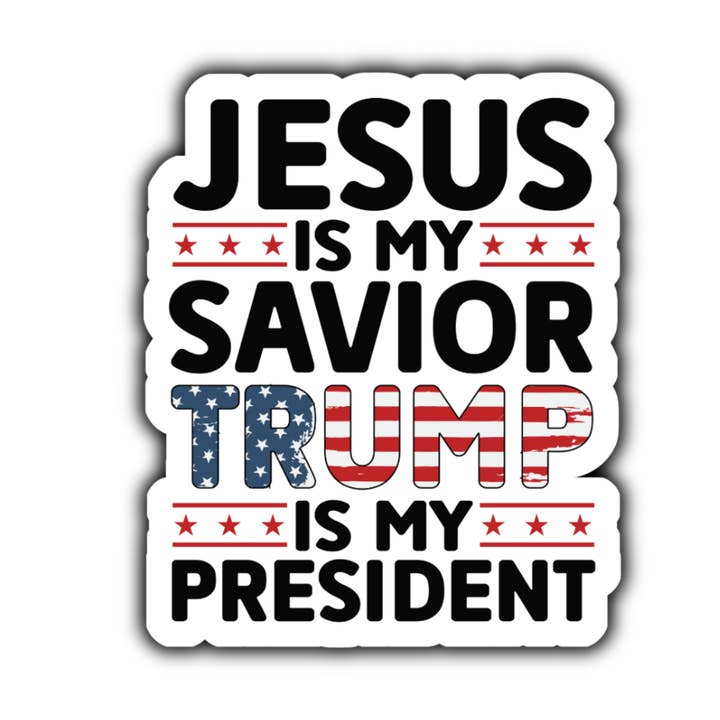 Jezus is mijn redder troef is mijn presidentsticker (wit) voor wholesale door Stick to it creations