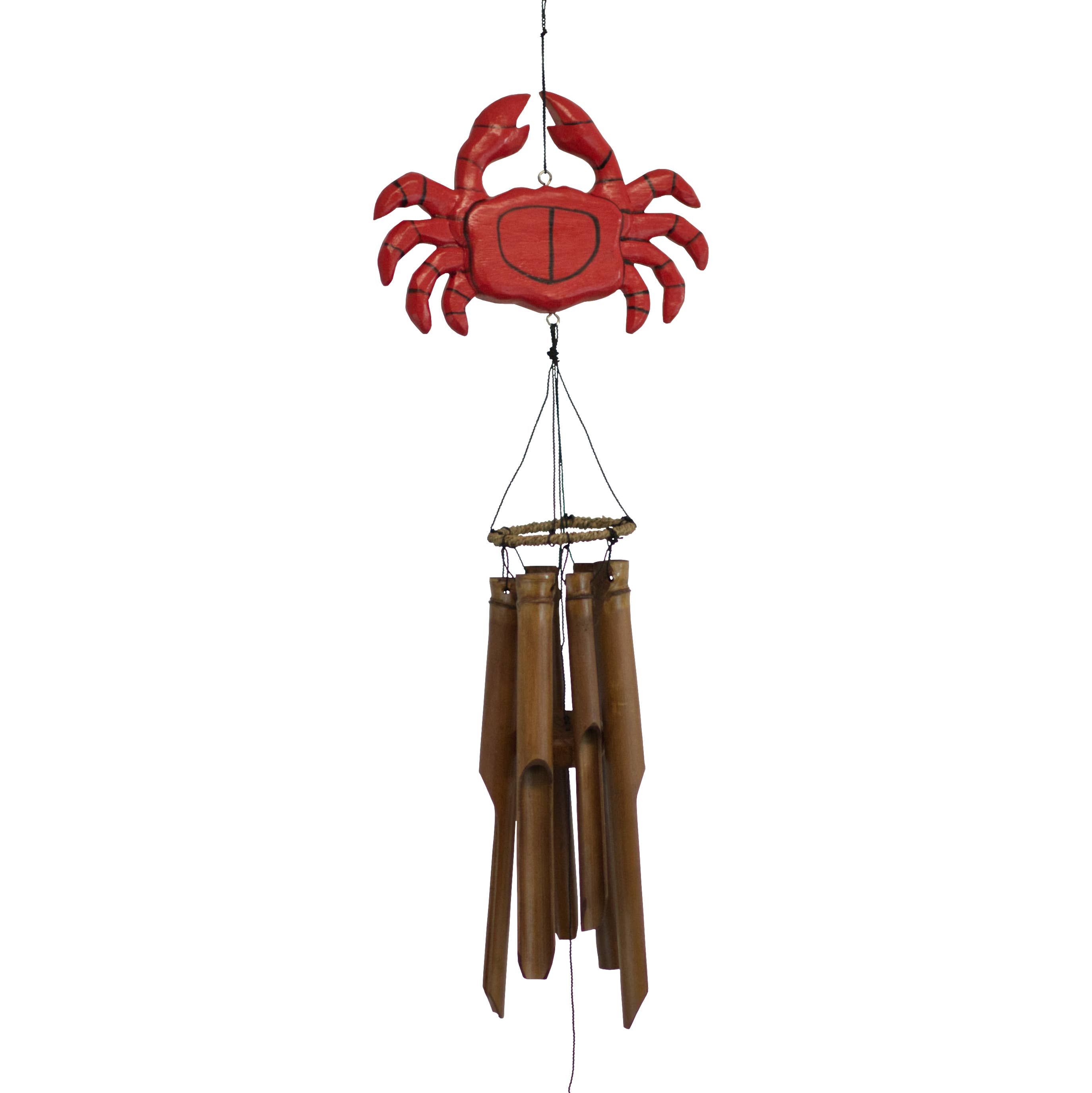 Cohasset Gifts - Wholesale Wind Chime - Red Crab Bamboo Wind Chime0