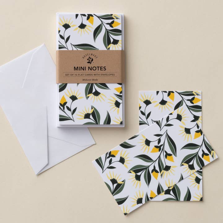 Conjunto de Mini Notas Amarelas Aster | Cartões por atacado de HAZELMADE® Tea Towels + Gifts