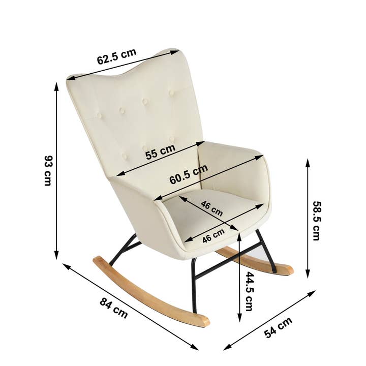 Urban Meuble - Wholesale Rocking Chair - Rocking chair off-white velvet EPPING SMALL VELVET BEIGE22