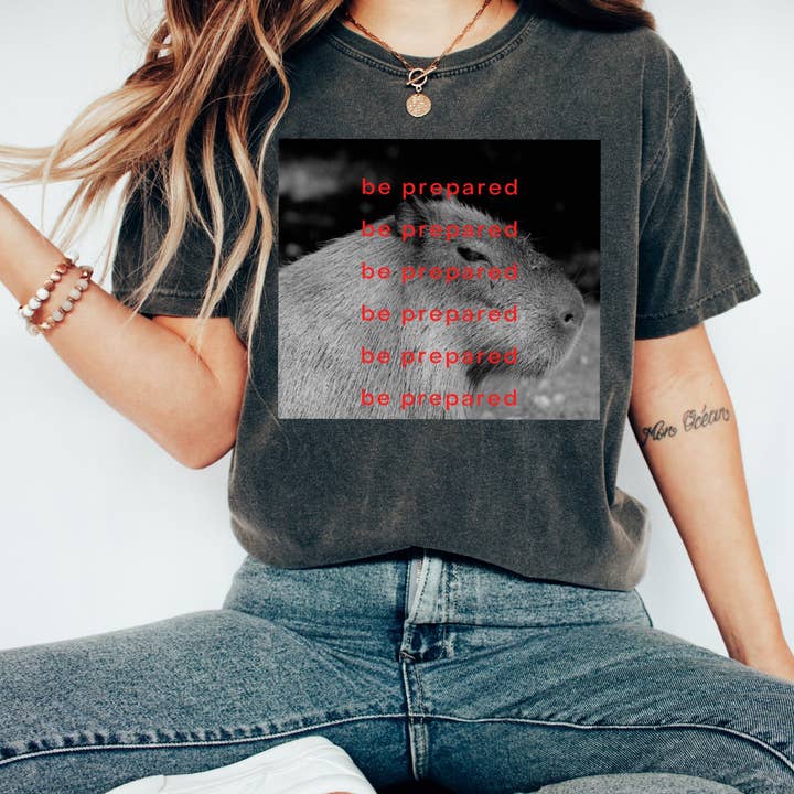 Be Prepared Poet Shirt Capybara Hoodie Writer Hoodie Tshirt T-Shirt Capybara Lover Gift for Writers Poetry Gift for Her Him for wholesale by AFAdesignsCo