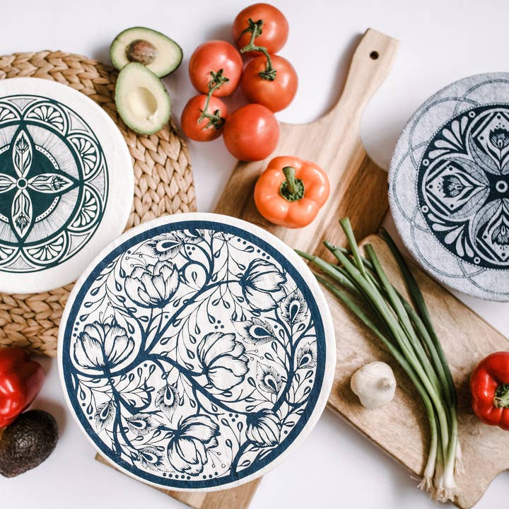 Bowl covers/ Set of 3 NOLIAH/ XL 12.5", Lg 10",Med 8.5" for wholesale by Your Green Kitchen