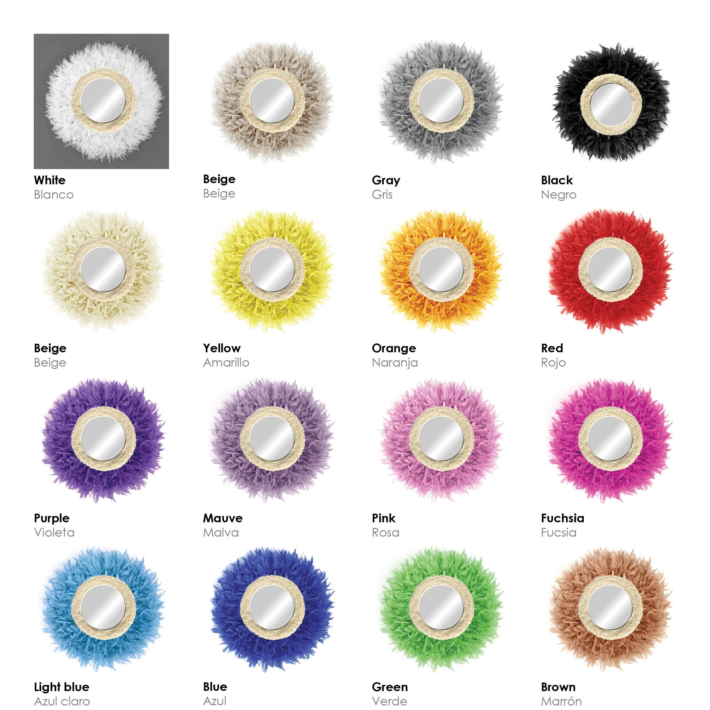 Geometrik Design - Wholesale Wall Stone - Round Feather and Cotton Decorative Boho Mirror9