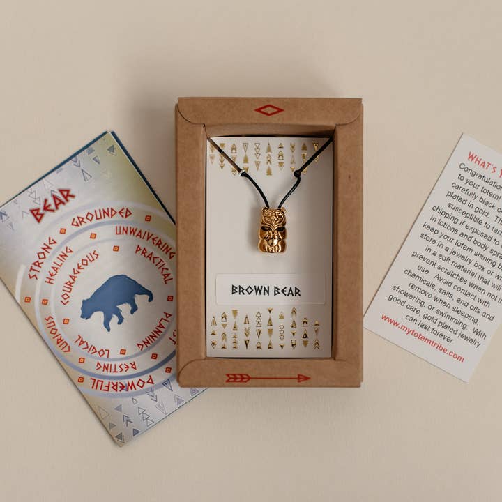 My Totem Tribe - Wholesale Pendant/Charm Necklace - Bear My Totem Tribe Spirit Animal Tribal Bead Necklace