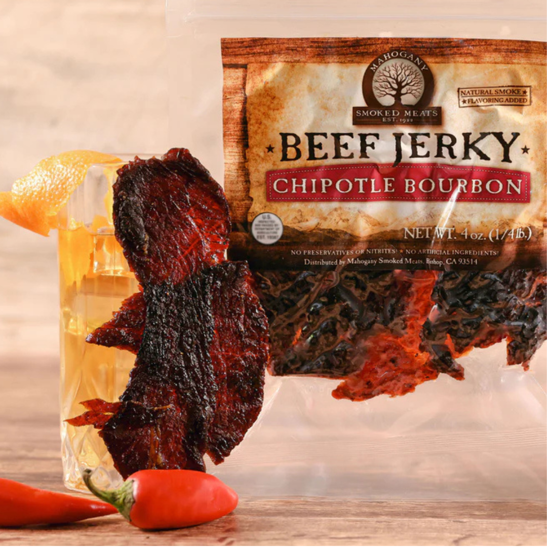 Mahogany Smoked Meats - Wholesale Jerky - Chipotle Bourbon Beef Jerky - All-Natural, 4oz4