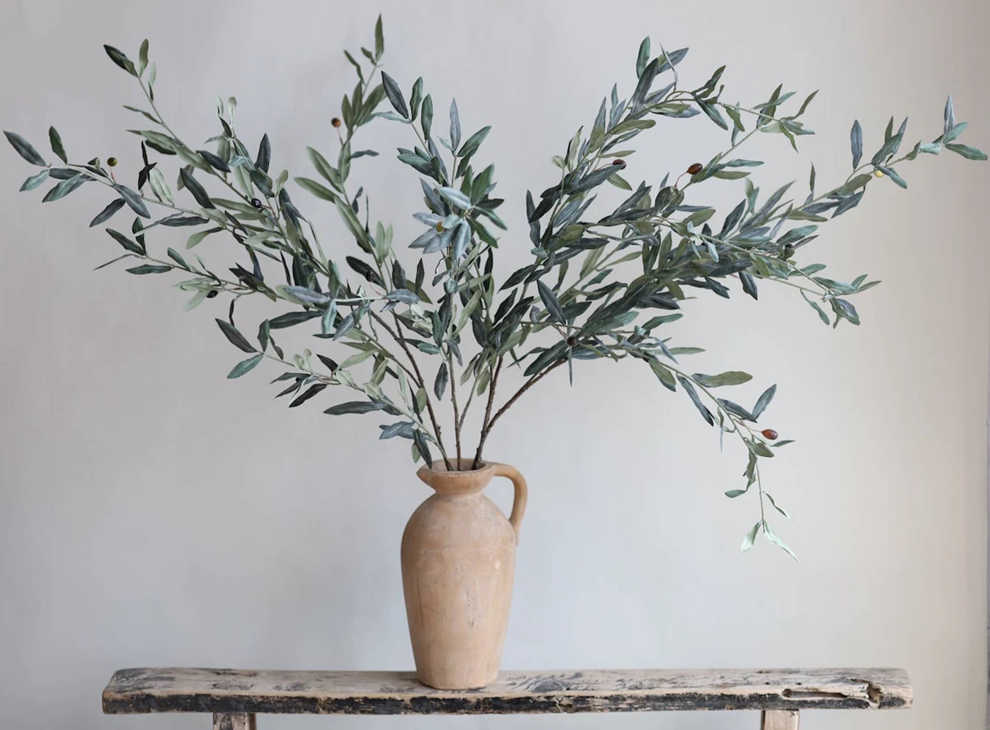 Angel Isabella - Wholesale Artificial Plant - Premium Quality Olive Branch Leaf Fruit Spray-Frosty Green