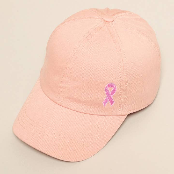 Fashion City - Wholesale Baseball Cap - Women's - Breast Cancer Awareness Ribbon Baseball Cap