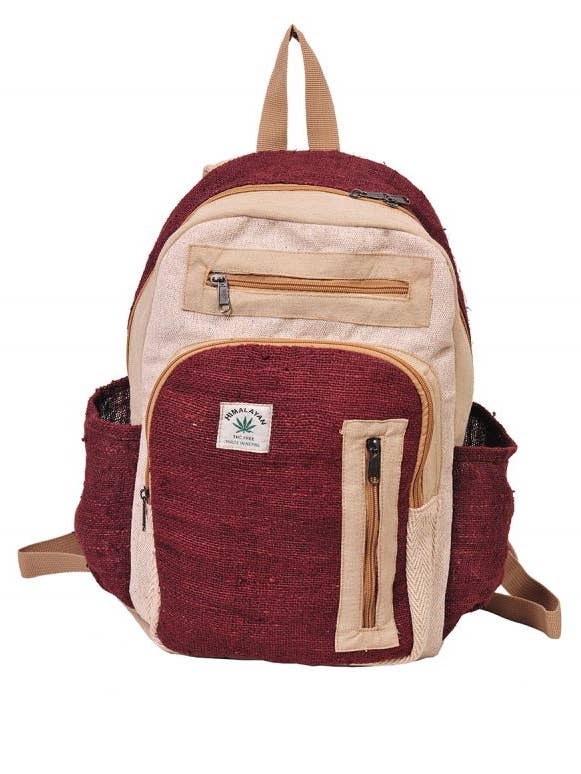 Pocket and Zipper Bohemian Hippie Boho Cotton Hemp Backpack for wholesale by The Collection Royal / Royal Handicrafts
