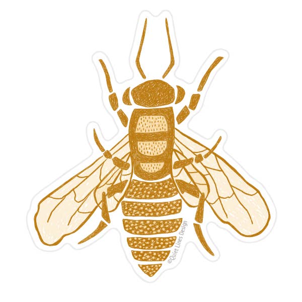 Busy Bee Vinyl Sticker for wholesale by Quiet Lines Design