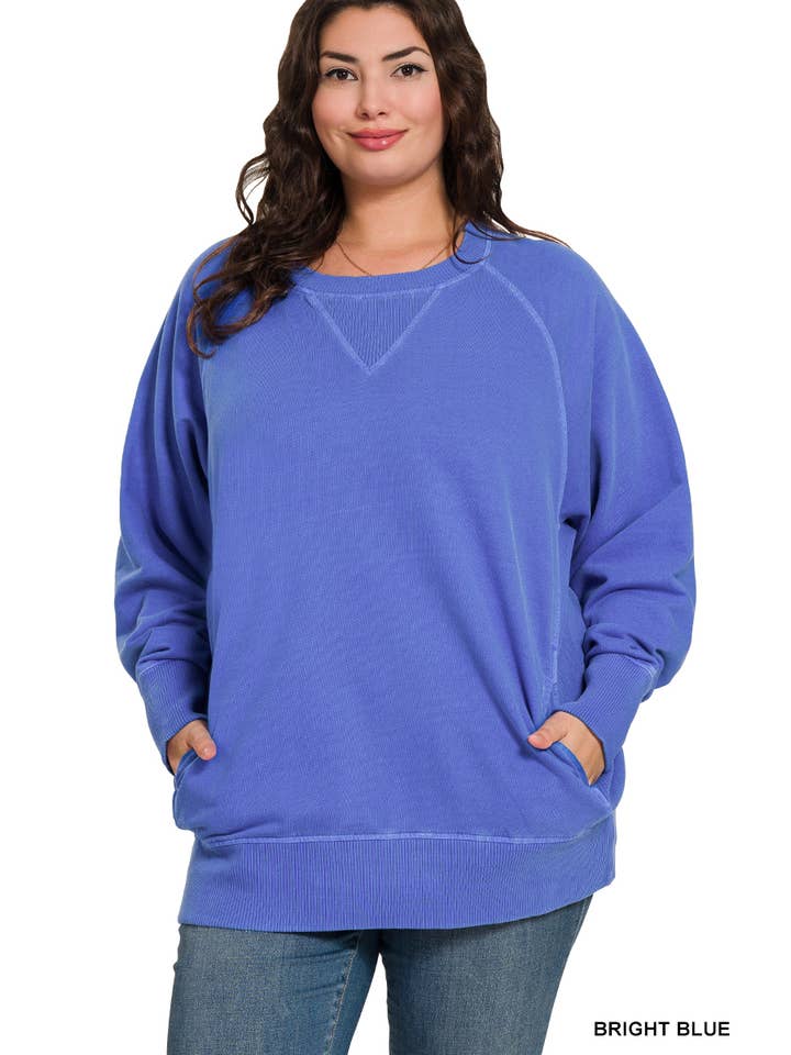 Vanilla Monkey - Wholesale Sweatshirt - Women's - Plus Pigment Dyed French Terry Pullover22
