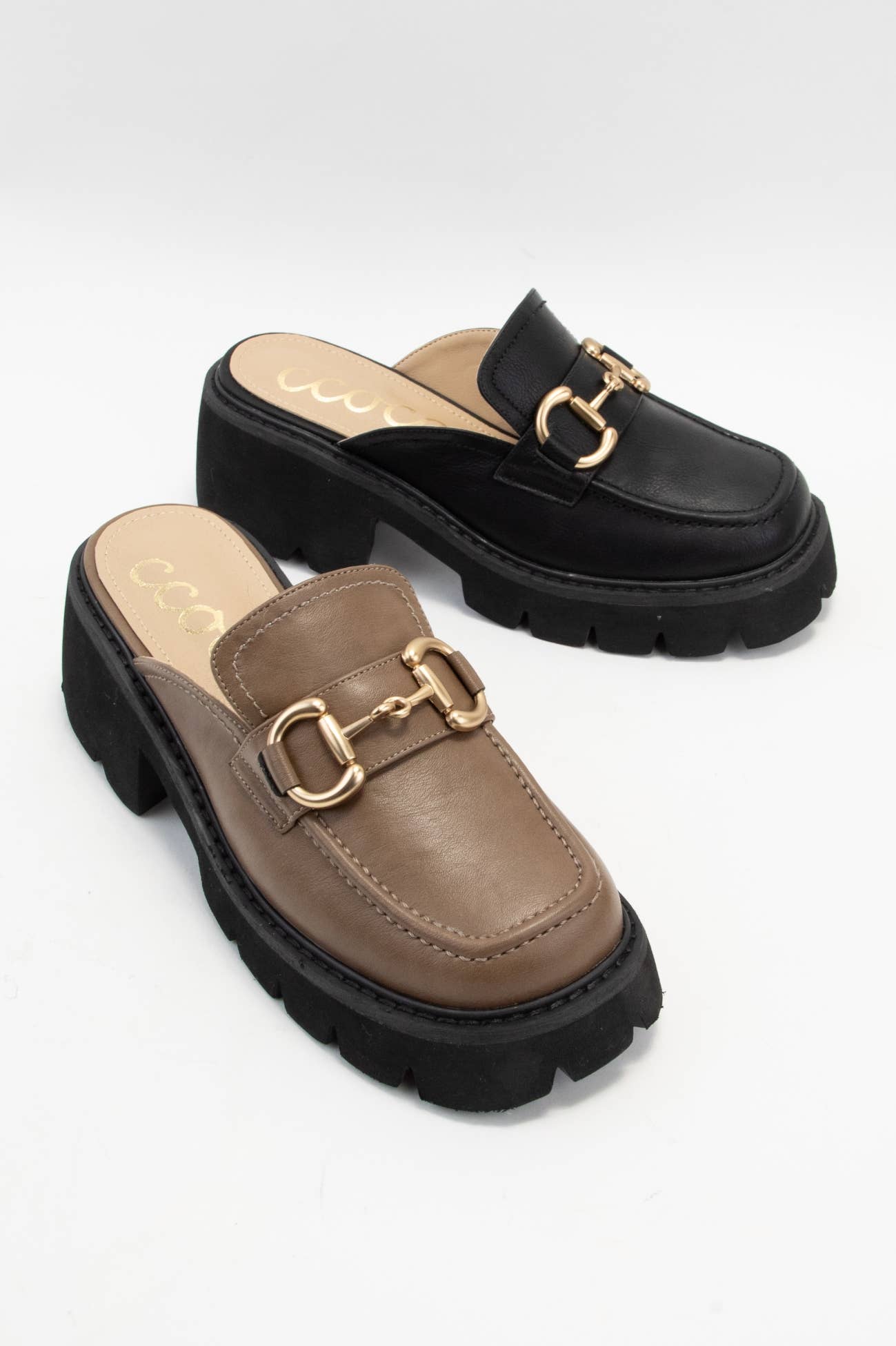 CCOCCI - Wholesale Loafers - Women's - LYNN CHUNKY PLATFORM HORSEBIT SLIP ON LOAFER MULE25