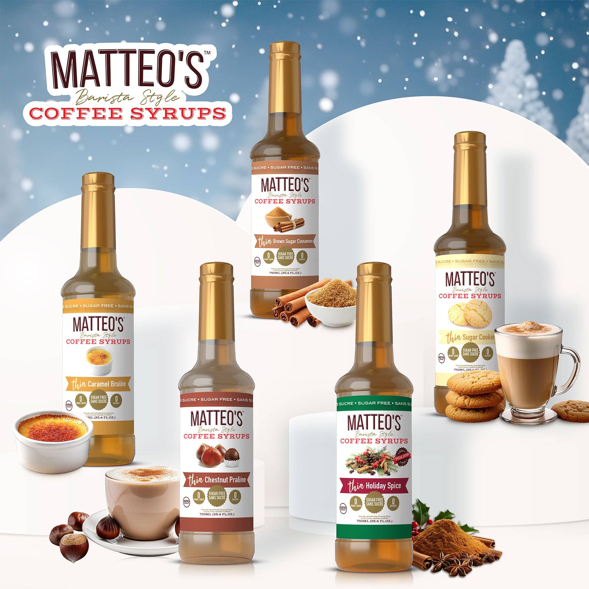 Matteo's - Wholesale Iced Coffee/Cold Brew - Sugar Free Coffee Syrup, Sugar Cookie5