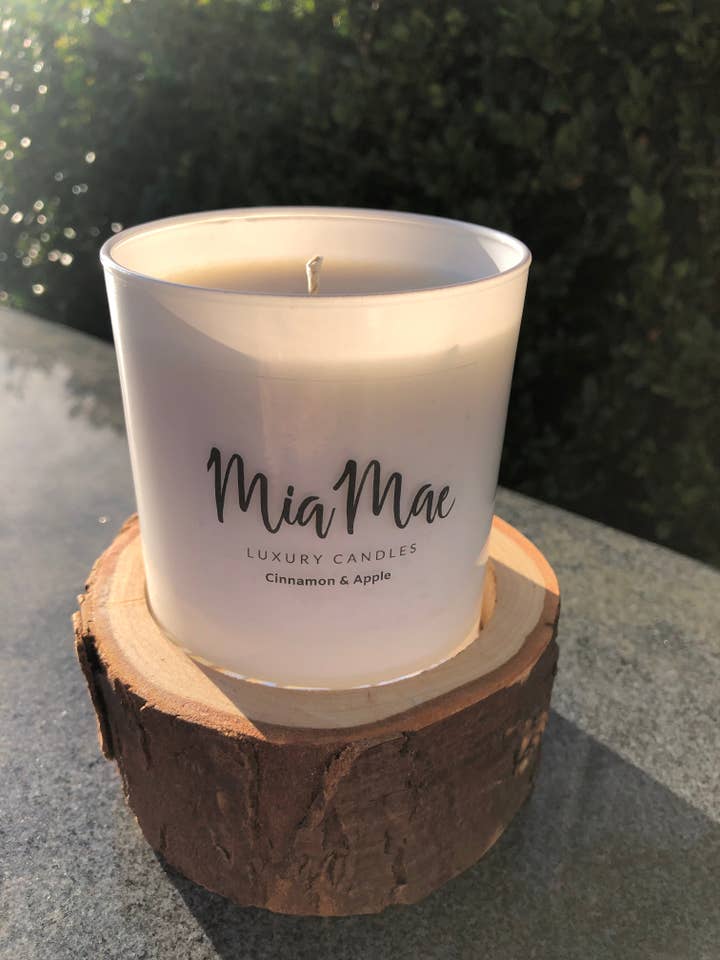 Cinnamon & Apple Soy Wax Candle for wholesale by MiaMae Luxury Candles