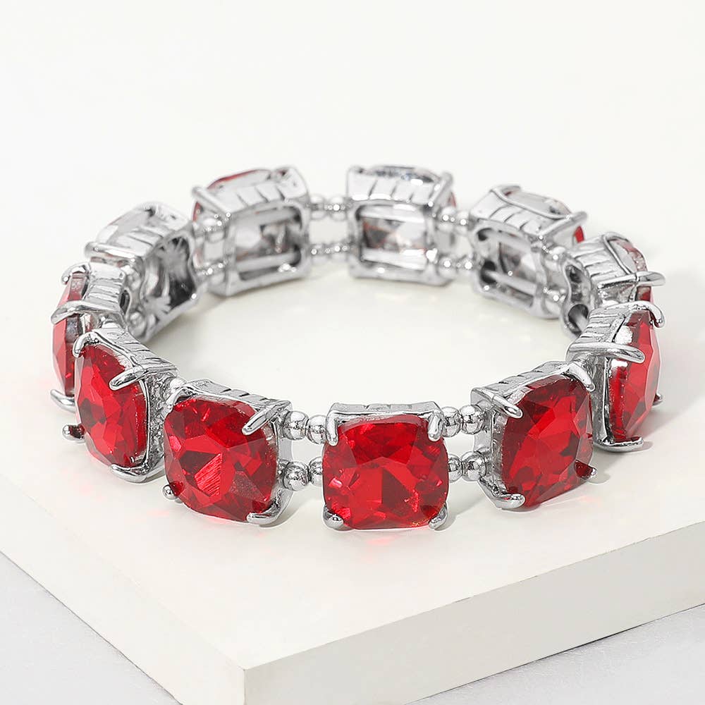 Sensibling Corp. - Wholesale Link & chain bracelet - Cushion Square Stone Stretch Evening Bracelet34