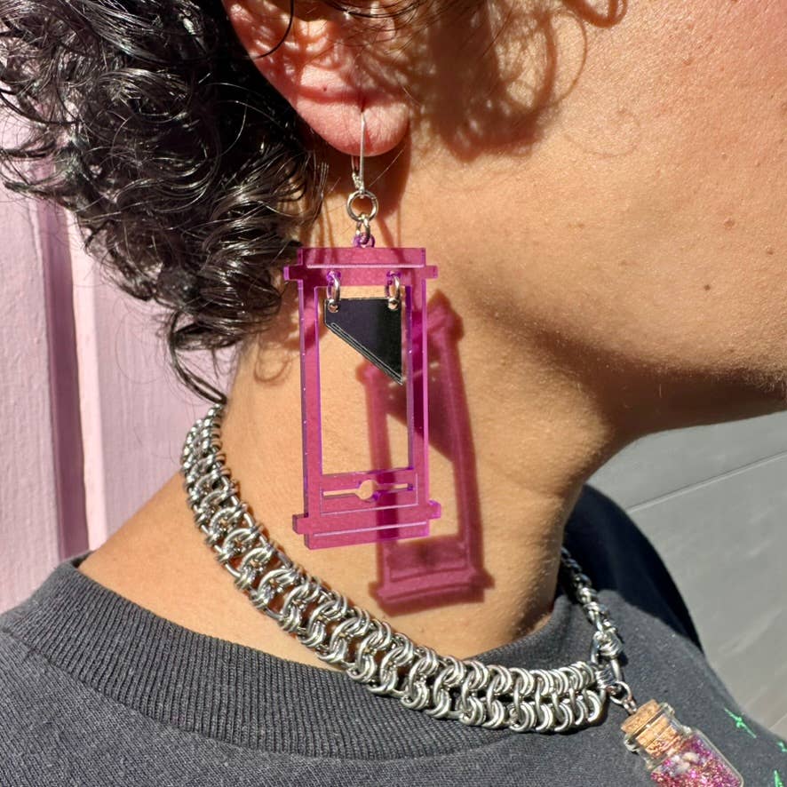 Foolish Fetish - Wholesale Dangle Earrings - Mini Guillotine Earrings : Multiple Colors4