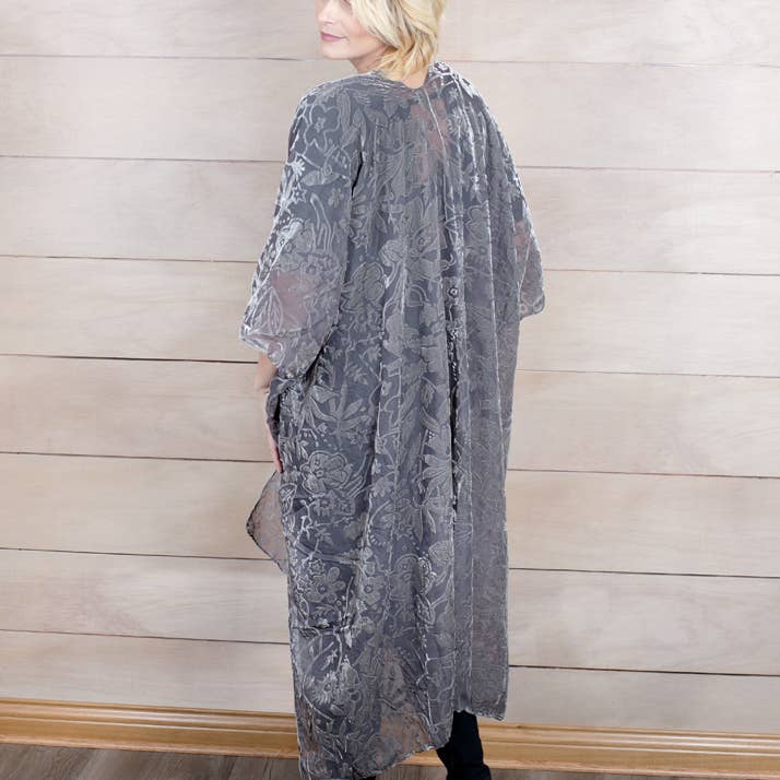 Kimono Feminino Transparente de Veludo Luxuoso, Tamanho Único por atacado de Dicksons