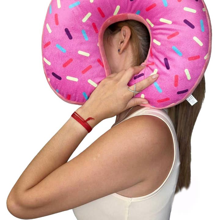 TRUYOND - Wholesale Travel Pillow - Travel NECK Pillow with Donut Shaped and Print - Pink2