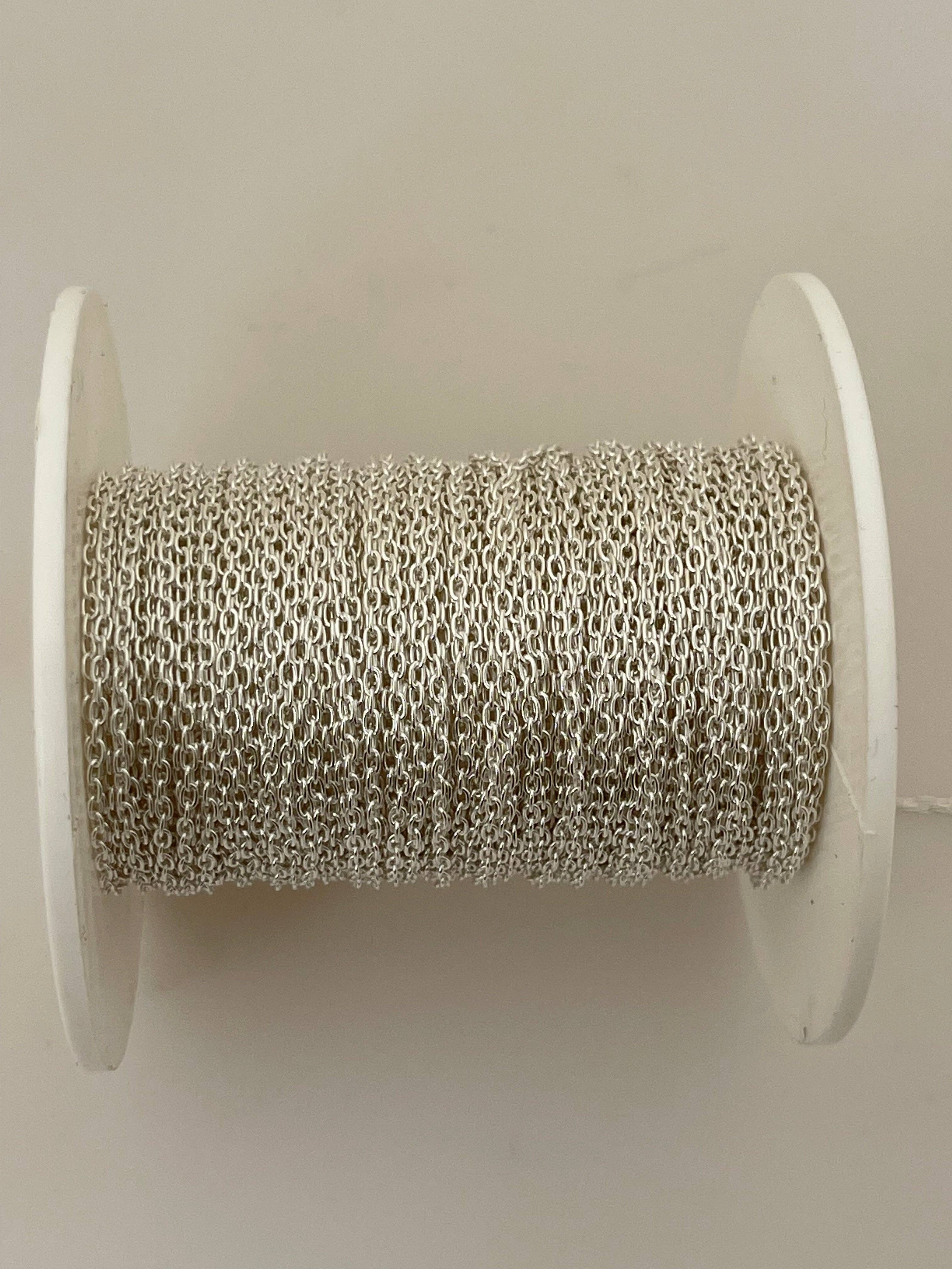 Purity Beads - Wholesale Craft Supplies - Sterling Silver Chain 925 Sterling Silver all the way through, Flat long Cable Chain | 1 Foot1