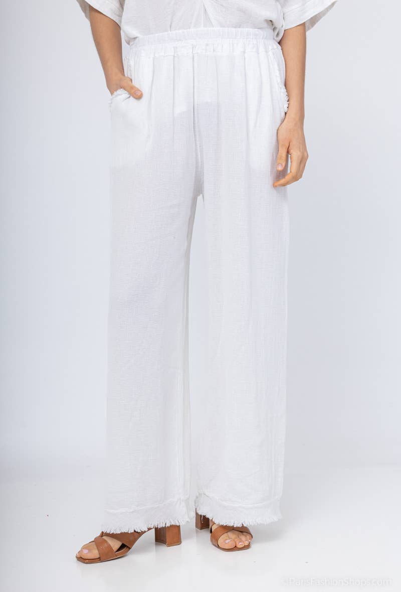 Shyloh – Großhandel Hose – Damen – Leinen-Baumwollhose 2 Taschen 205320