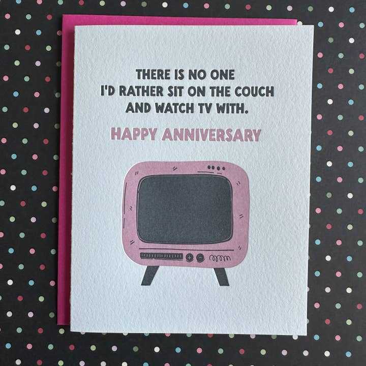 Anniversary TV - carte typographique pour la vente par Lucky Bee Press