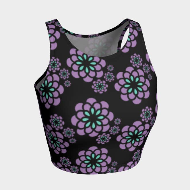 Lilac Bubbles Athletic Crop Top for wholesale by Hadley Pollet
