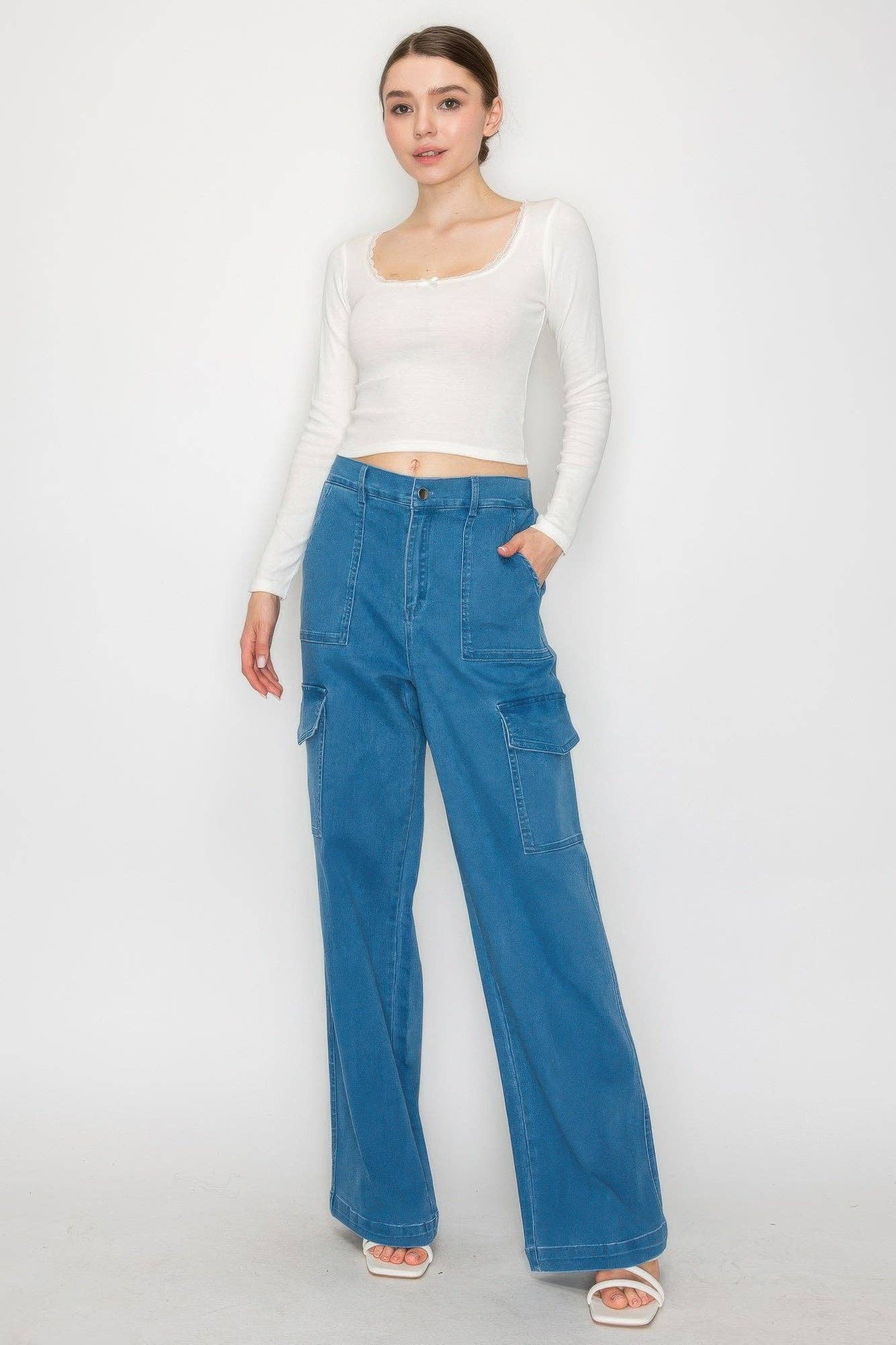 CC Wholesale Clothing - Wholesale Knit Top - Women's - Lace Trim Square Long Sleeve Top12