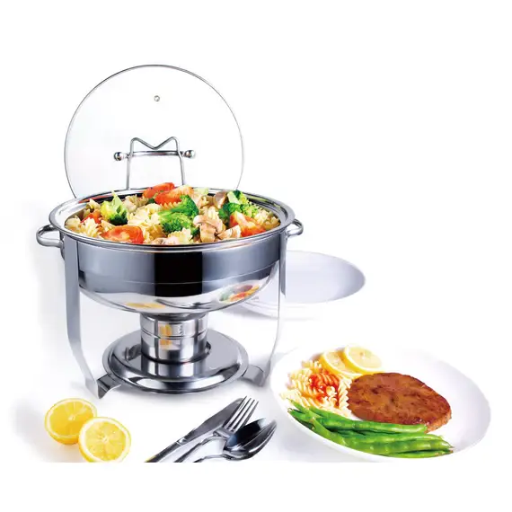 Gourmet Edge - Wholesale Cooking Pot - Culinary Edge S/S Buffet Chafer 4 Quart Round Chafing Dish2
