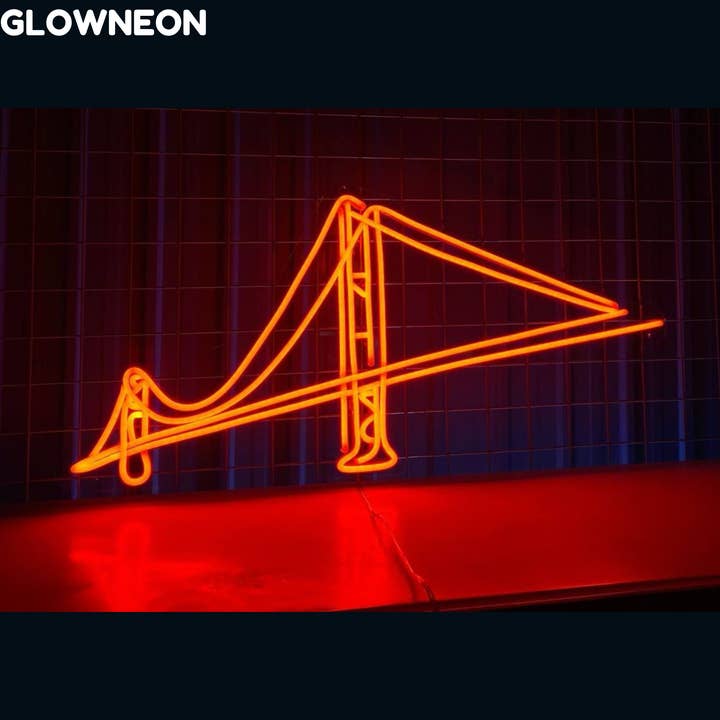 Glow Neon - Wholesale Neon Sign - Golden Gate Bridge Neon Sign, US Golden Gate Bridge Led Sign1