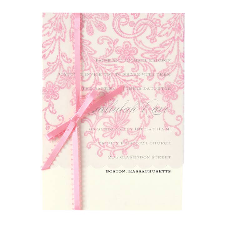 Pink Vellum Jacket Invitation for wholesale by Anna Griffin Inc