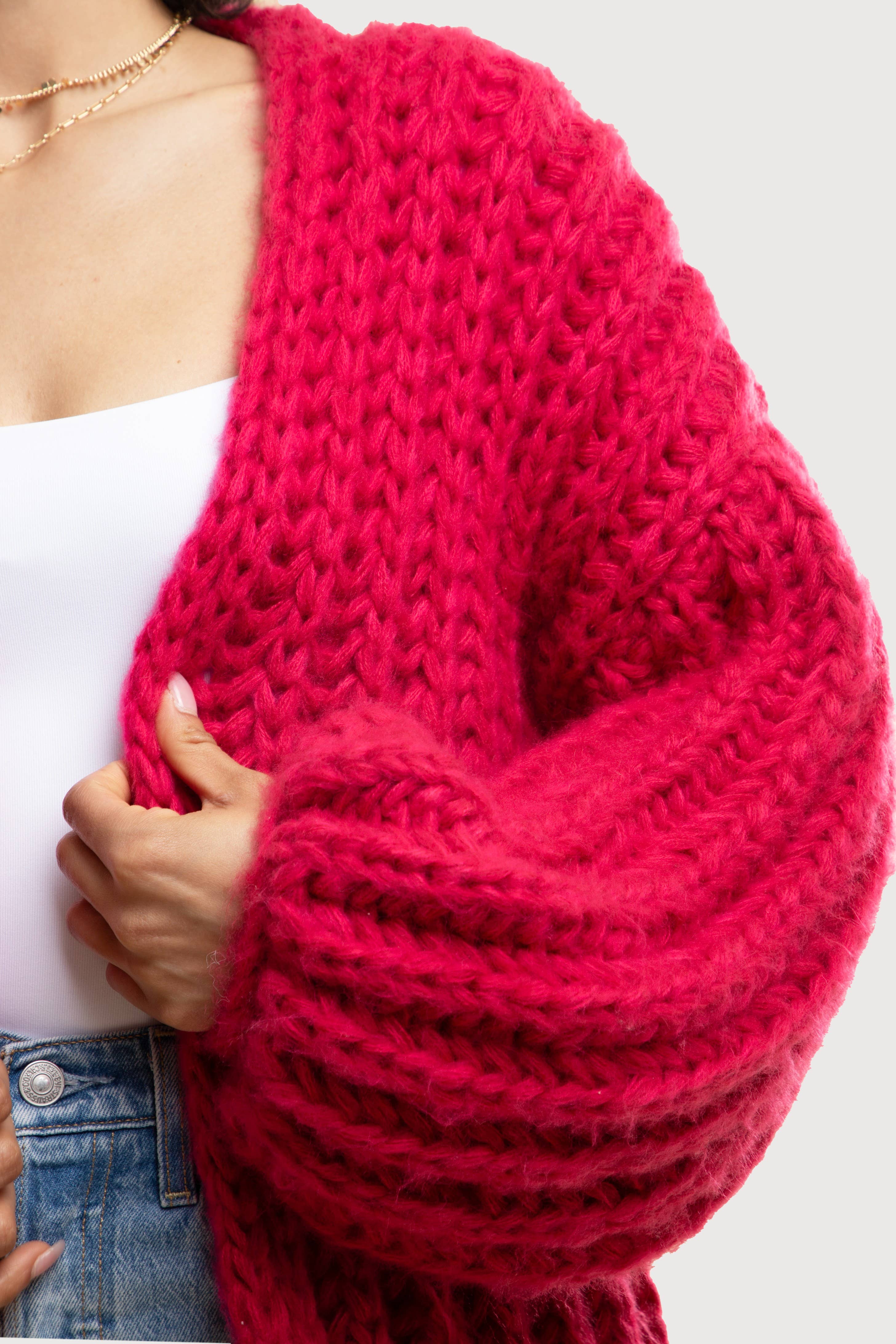 SAACHI - Wholesale Cardigan - Women's - Chunky Oversized Knit Cardigan6