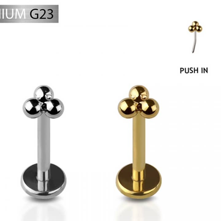 GEVINDFRI SKUB I LABRET MED TREDOBBELT KUGLETOP I TITANIUM for engroshandel hos CRAVE