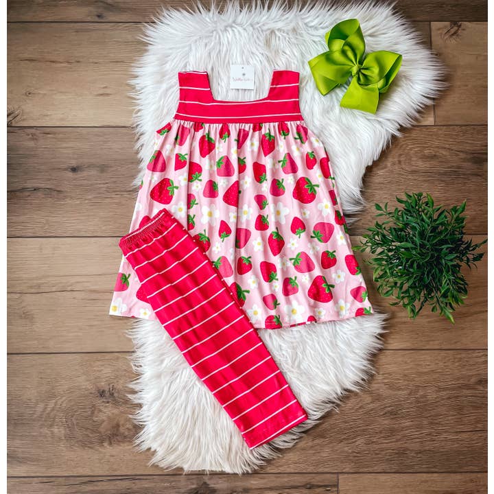 Strawberry Capri Set by Wellie Kate for wholesale by Wellington Design Co.