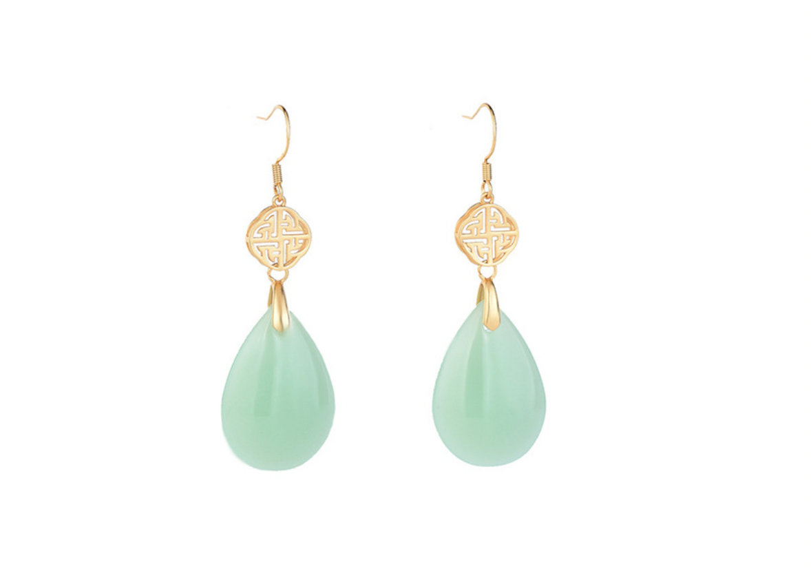 Bright MacMing - Wholesale Dangle Earrings - Asian Style Jade Drop Earrings4