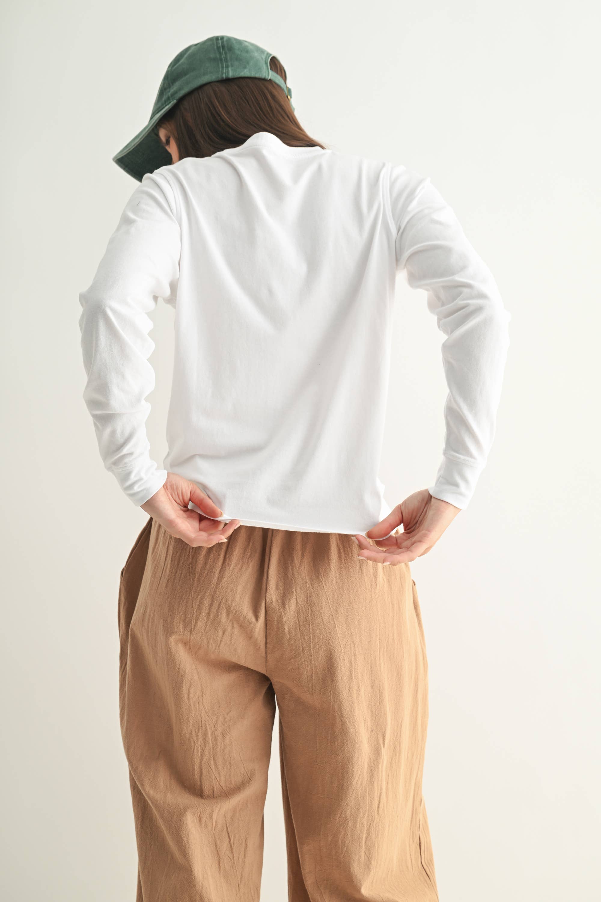 Mono B - Vendita all'ingrosso Maglietta - Donna - Maglia a Maniche Lunghe in Cotone Pima Stonewash a Taglio Ampio2