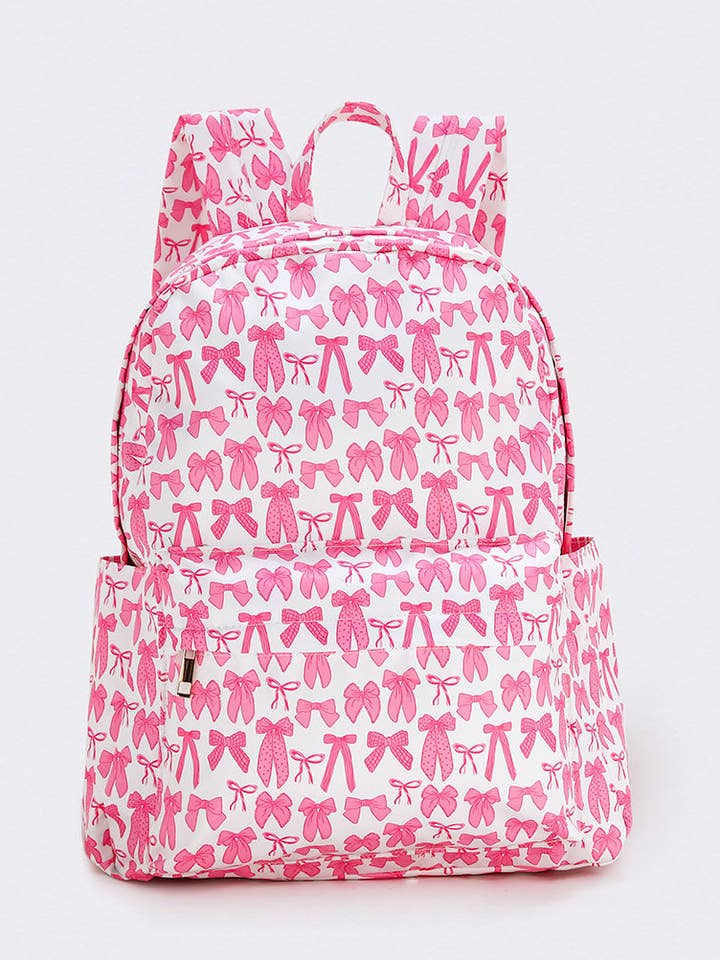 Mochila de lona con estampado de lazo para niñas para venta al por mayor de sassy kids palace