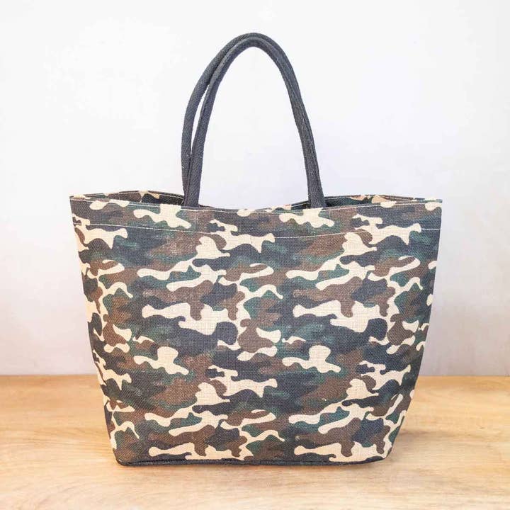 The Royal Standard - Wholesale Tote Bag - Unisex - Camo Tote Bag Green/Brown 20x14x6